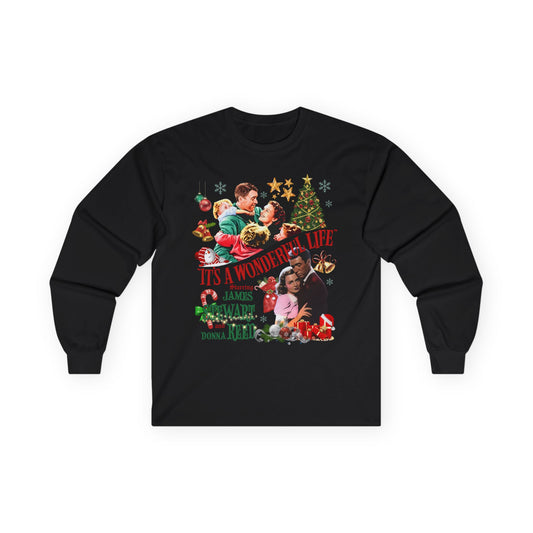 It's a Wonderful Life Holiday Long Sleeve Tee — Classic Christmas Movie Shirt