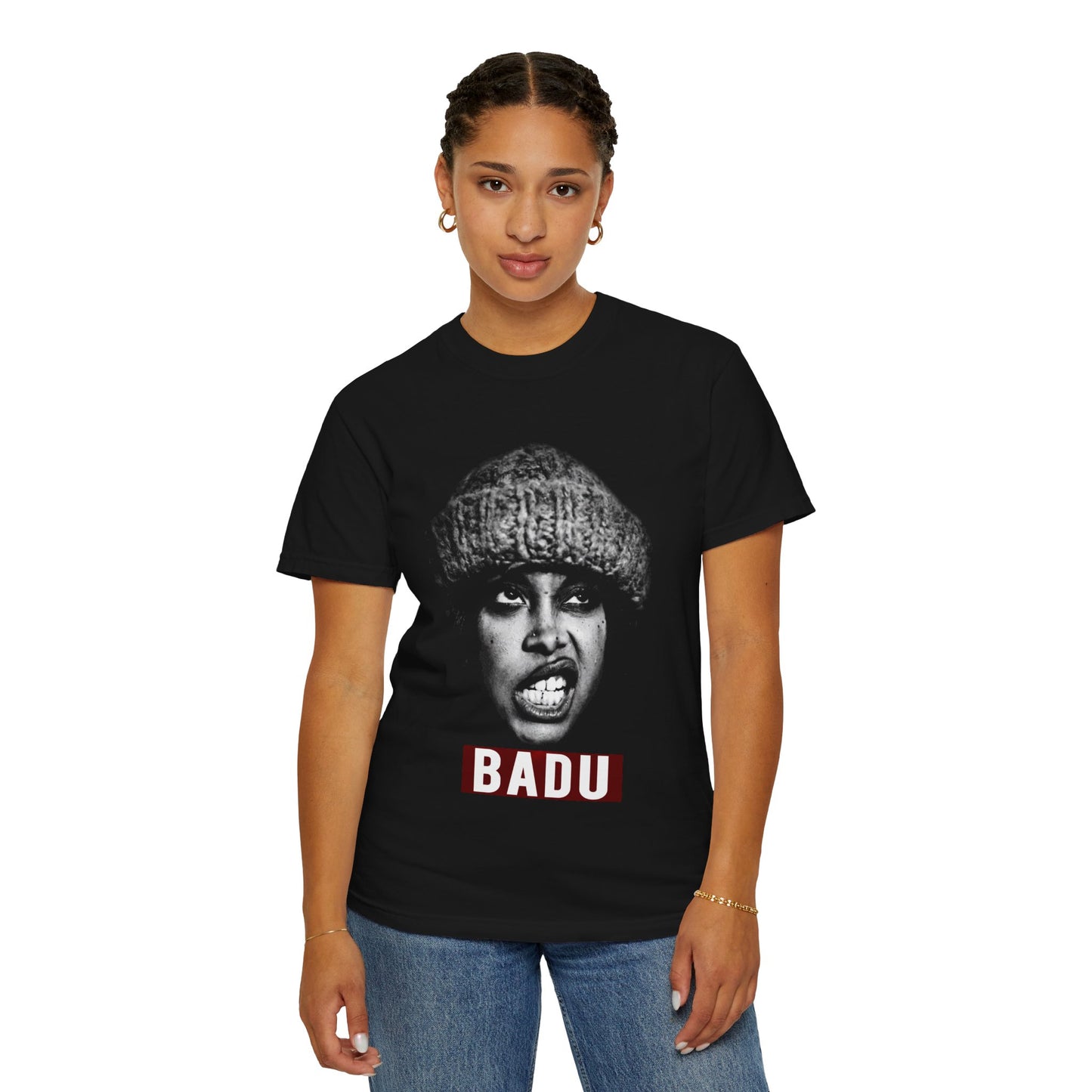 'BADU' Bold Portrait Streetwear T-Shirt