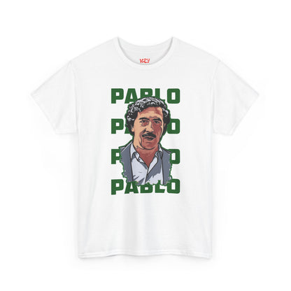 Pablo Portrait Tee — Retro Green Block Text Graphic T-Shirt