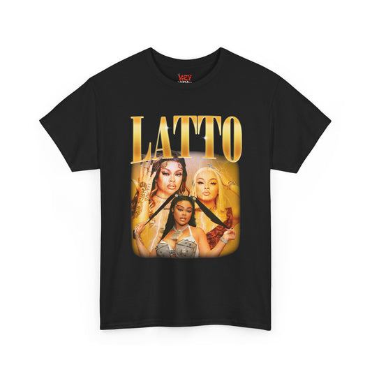 Latto Graphic Tee — 'LATTO' Gold Portrait Band T-Shirt