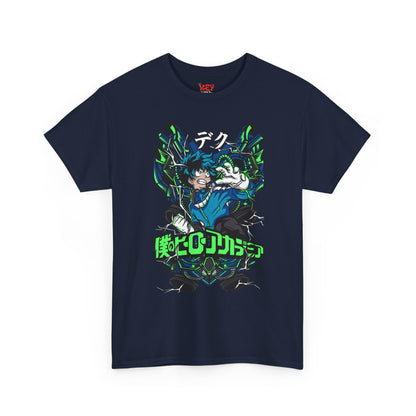 Deku Anime Mecha Pilot T-Shirt — Neon Japanese Text Design