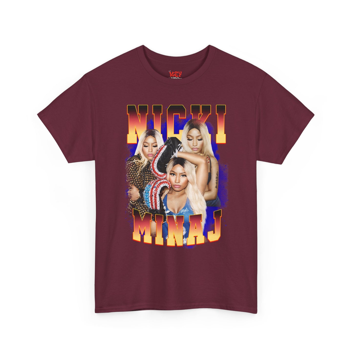 Nicki Graphic Tee — Retro Gradient Name and Portrait Collage