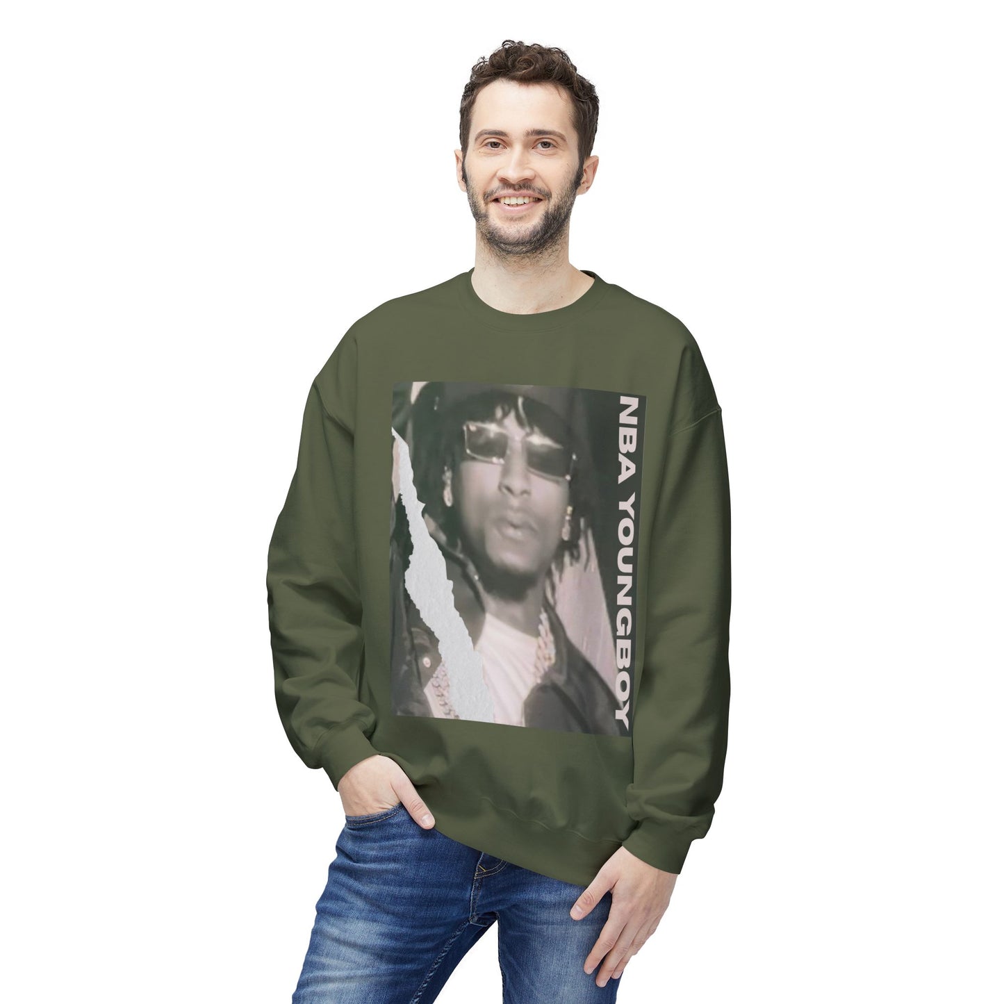 YOUNGBOY Vintage Photo Crewneck Sweatshirt — Keywear custom Graphic