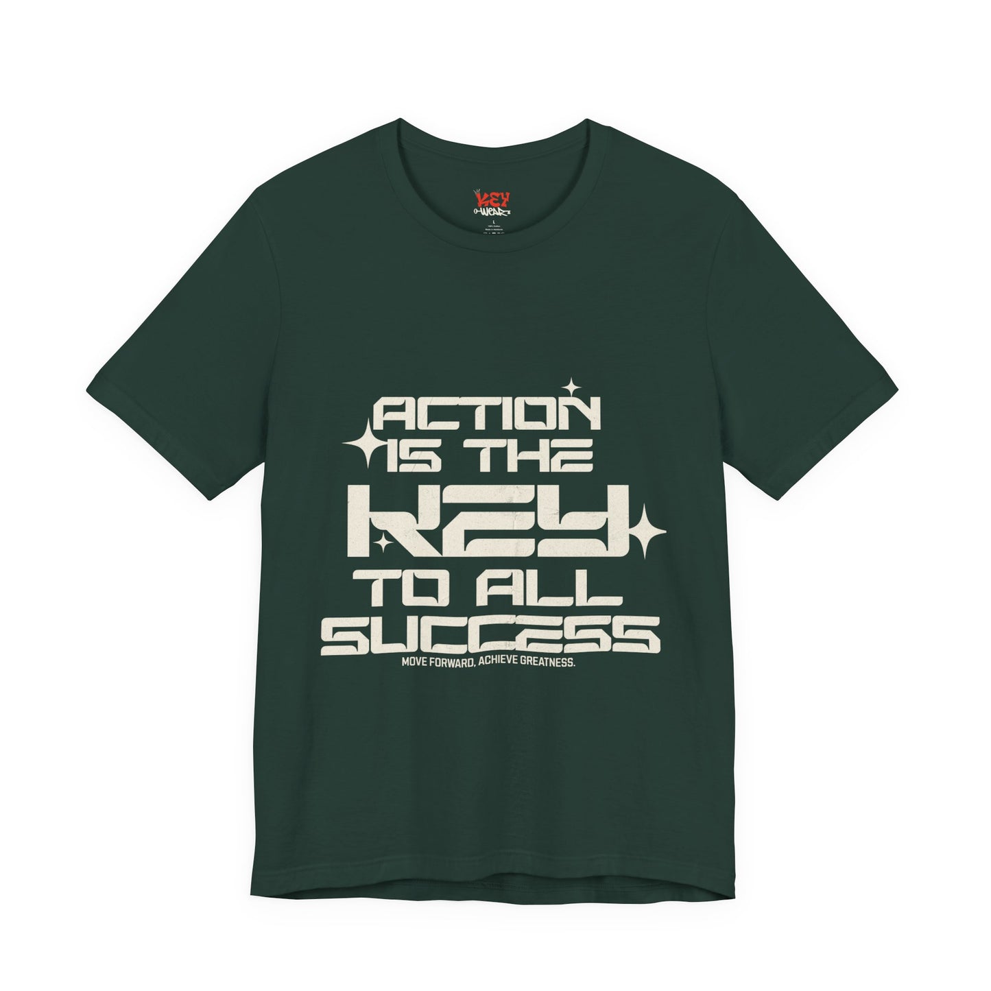 Motivational Unisex Tee: 'Action is the Key to All Success'