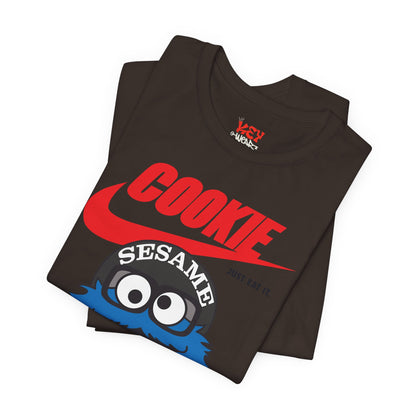 Cookie Monster Graphic Tee — "Cookie" Logo & Bite-Ready Sesame Design