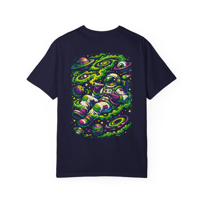 Astronaut Space Vibes T-Shirt — Neon Cosmic Graphic Tee