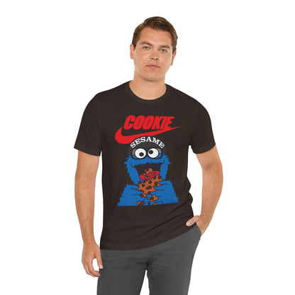 Cookie Monster Graphic Tee — "Cookie" Logo & Bite-Ready Sesame Design