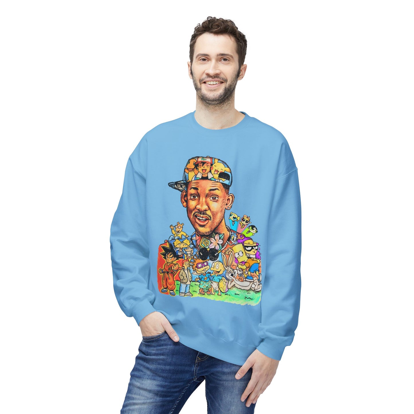Retro ’90s Cartoon Portrait Crewneck Sweatshirt