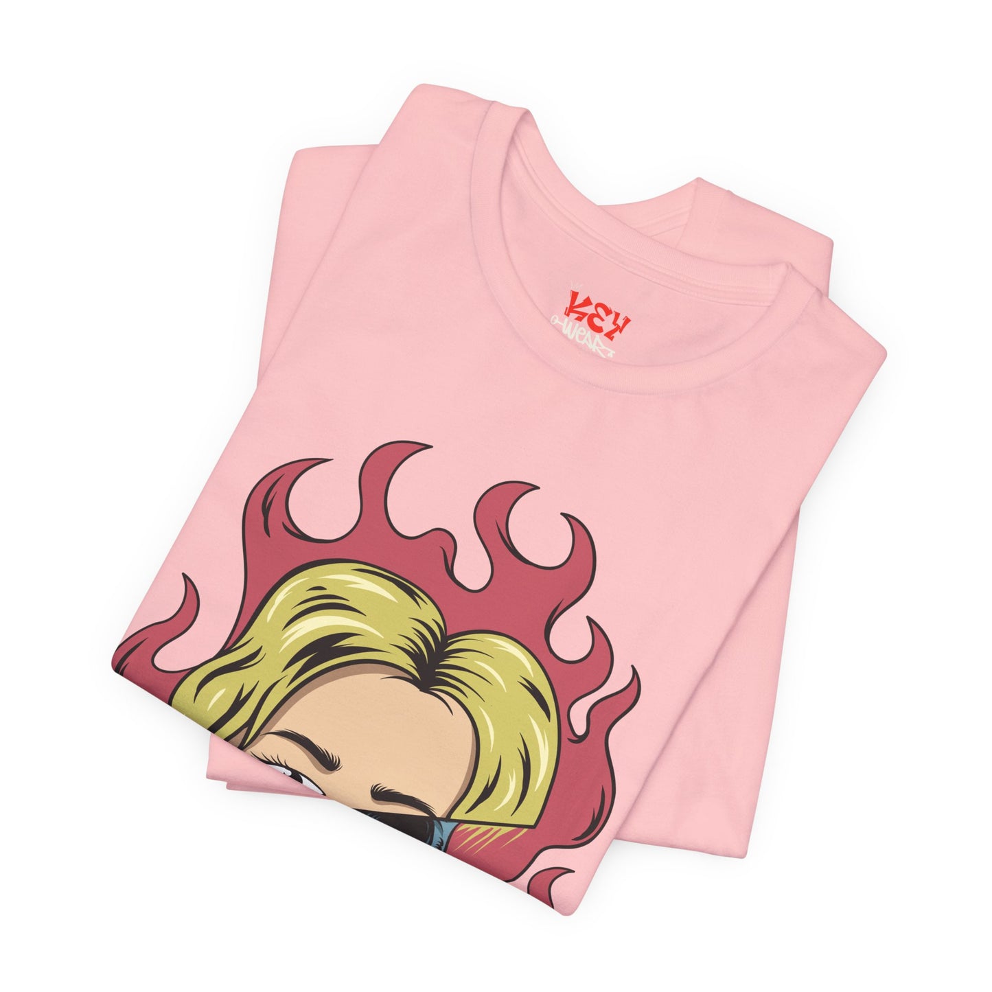 Bad Girl Pop Art Tee — Retro Flaming Blonde Graphic T-Shirt