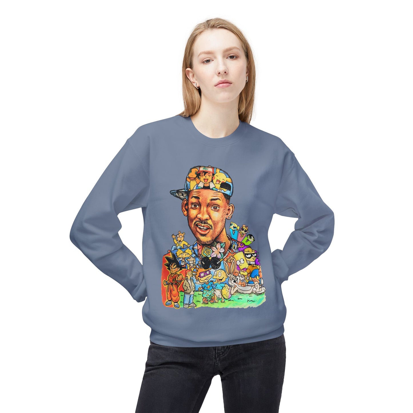 Retro ’90s Cartoon Portrait Crewneck Sweatshirt