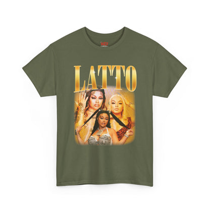 Latto Graphic Tee — 'LATTO' Gold Portrait Band T-Shirt