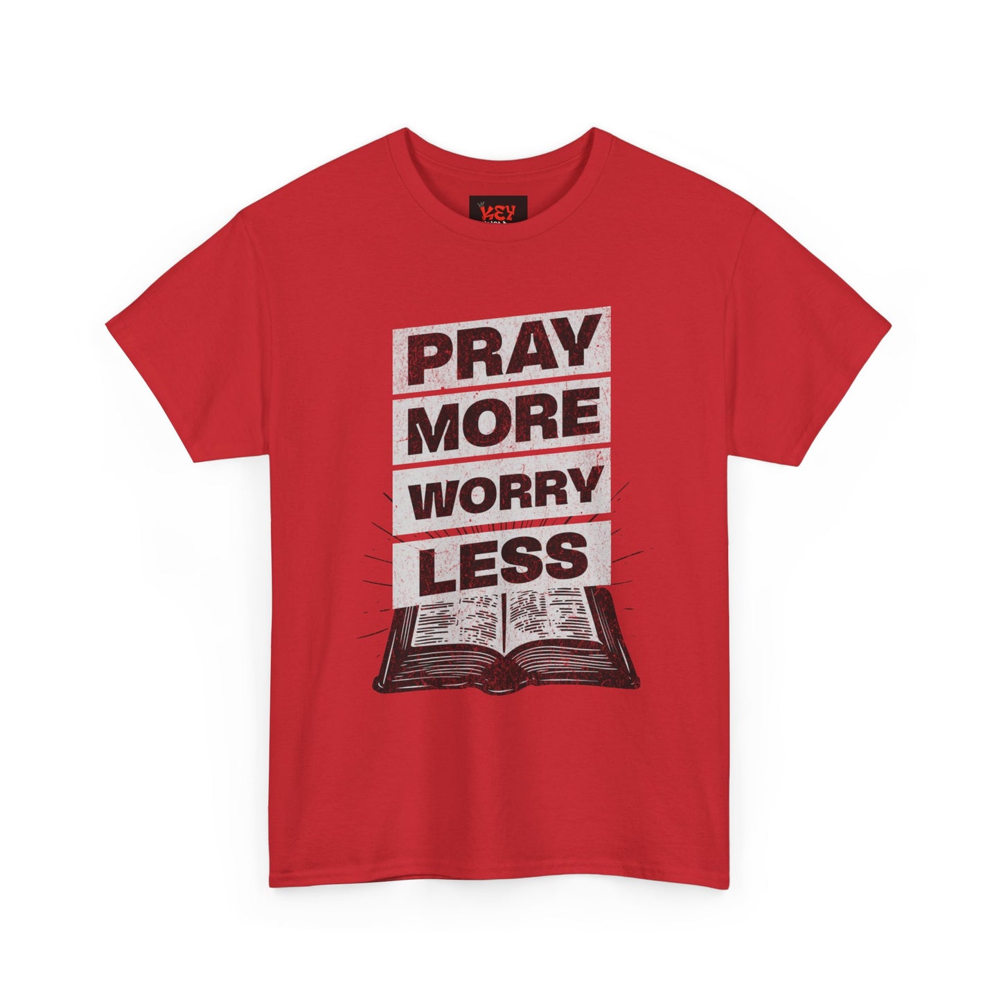 Pray More Worry Less T-Shirt — Inspirational Christian Tee with Bible Graphic