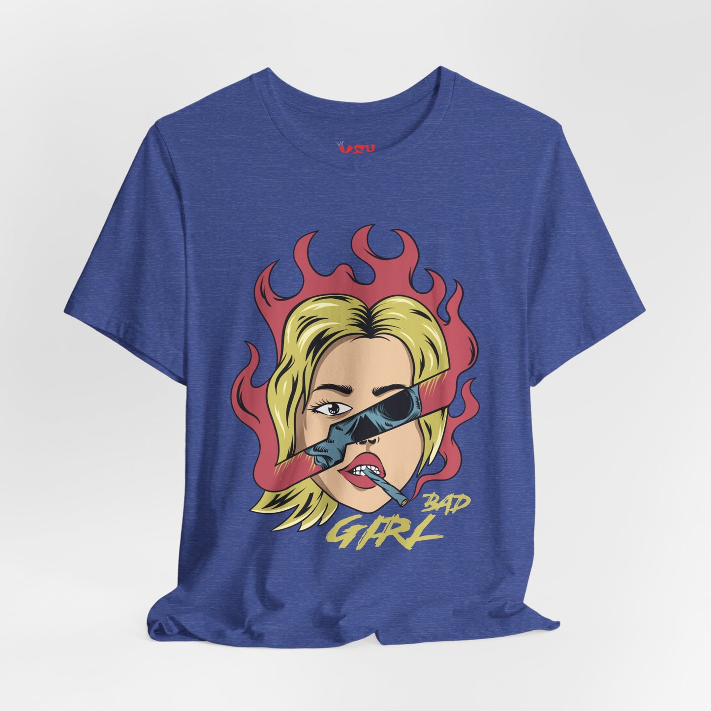 Bad Girl Pop Art Tee — Retro Flaming Blonde Graphic T-Shirt