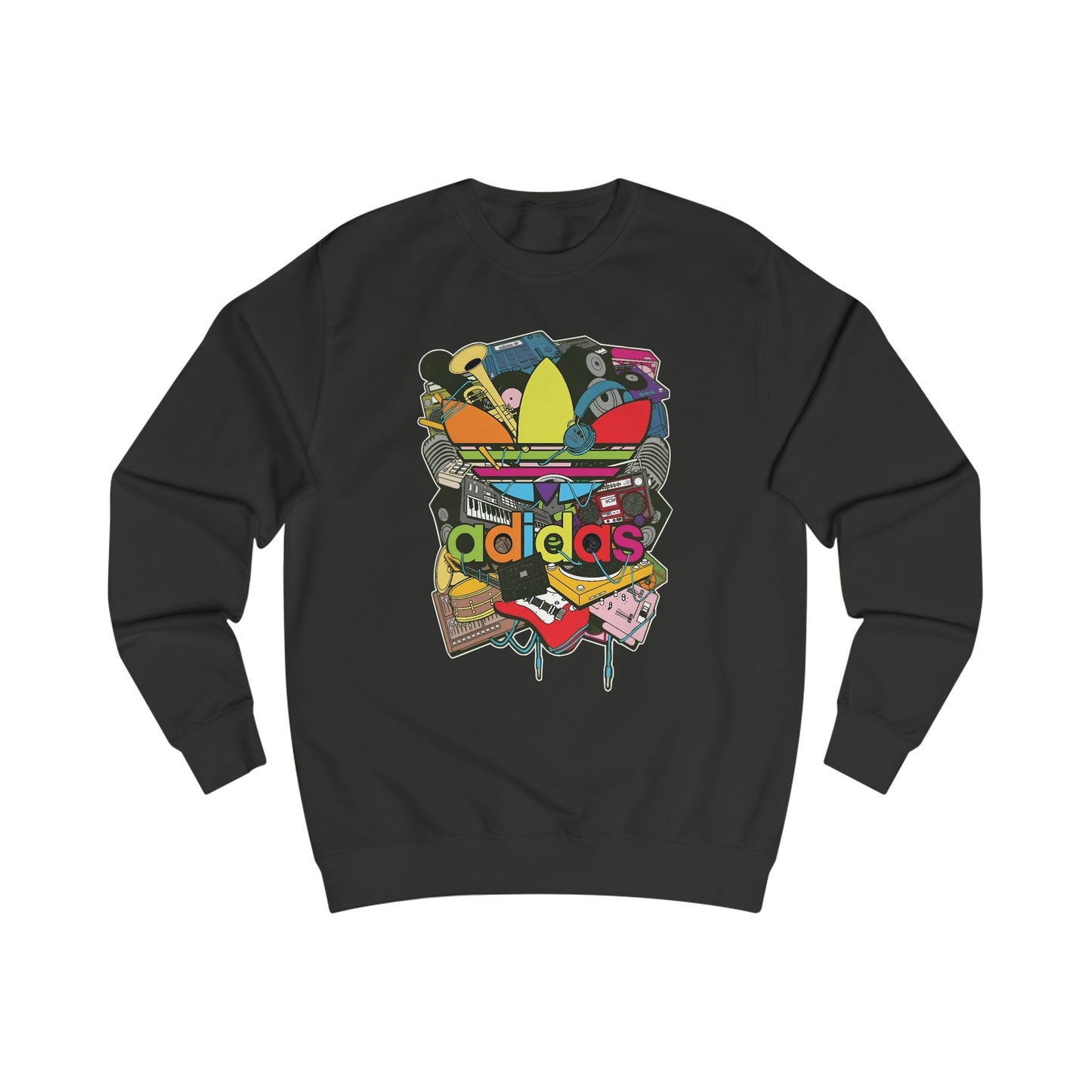 Graphic Sweatshirt — Colorful Retro Collage Logo