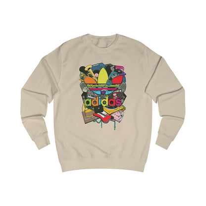 Graphic Sweatshirt — Colorful Retro Collage Logo