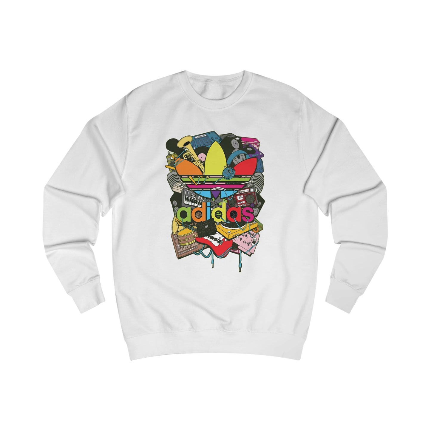 Graphic Sweatshirt — Colorful Retro Collage Logo