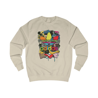 Graphic Sweatshirt — Colorful Retro Collage Logo