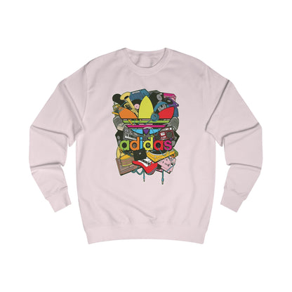 Graphic Sweatshirt — Colorful Retro Collage Logo