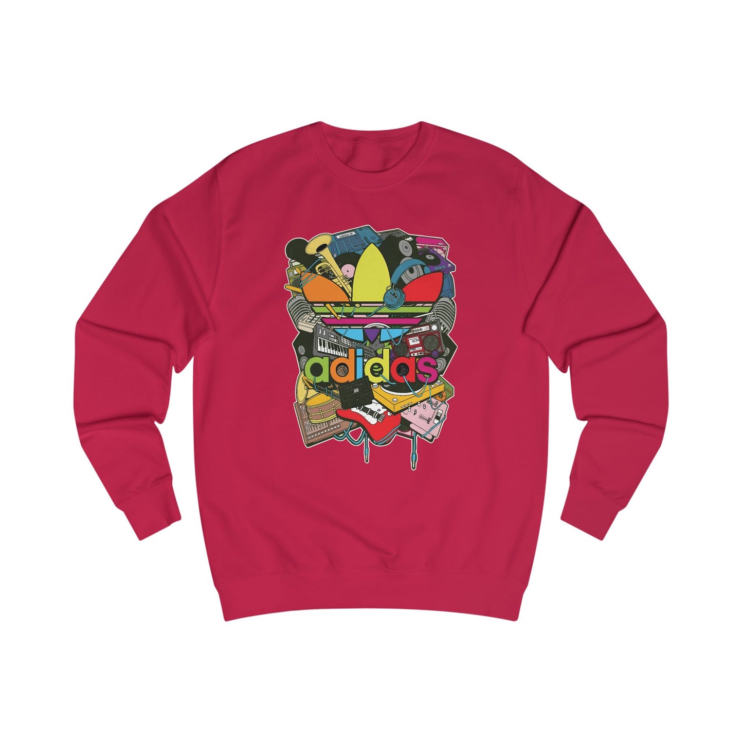 Graphic Sweatshirt — Colorful Retro Collage Logo