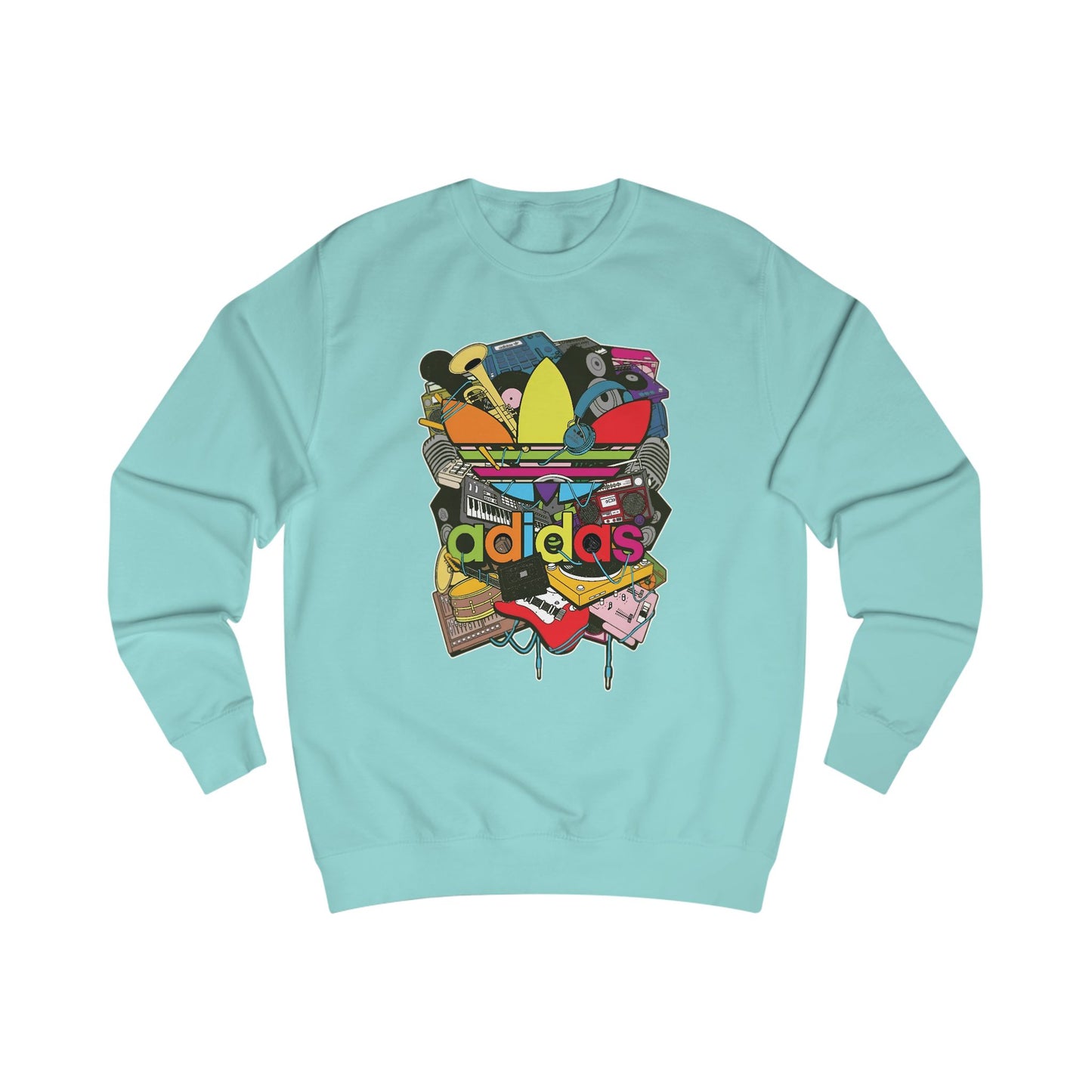 Graphic Sweatshirt — Colorful Retro Collage Logo