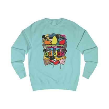 Graphic Sweatshirt — Colorful Retro Collage Logo
