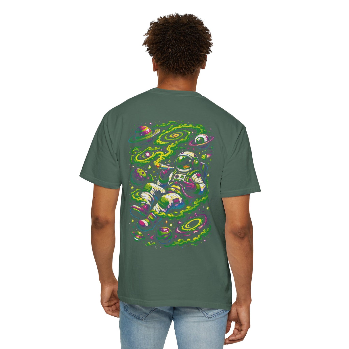 Astronaut Space Vibes T-Shirt — Neon Cosmic Graphic Tee